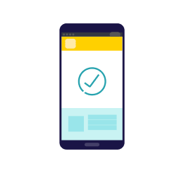 Generic mobile phone displaying a successful login